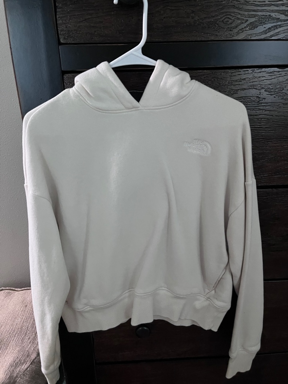 The North Face Women's Cream cropped hoodie